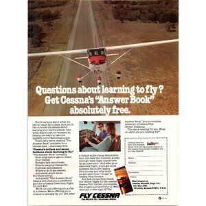 1979 Cessna Private Plane Answer Book Vintage Print Ad Aviation Avgeek Wall Art